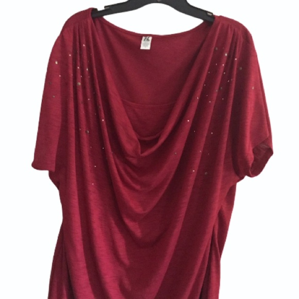 💚Draped neck decorative T-shirt 3x💚